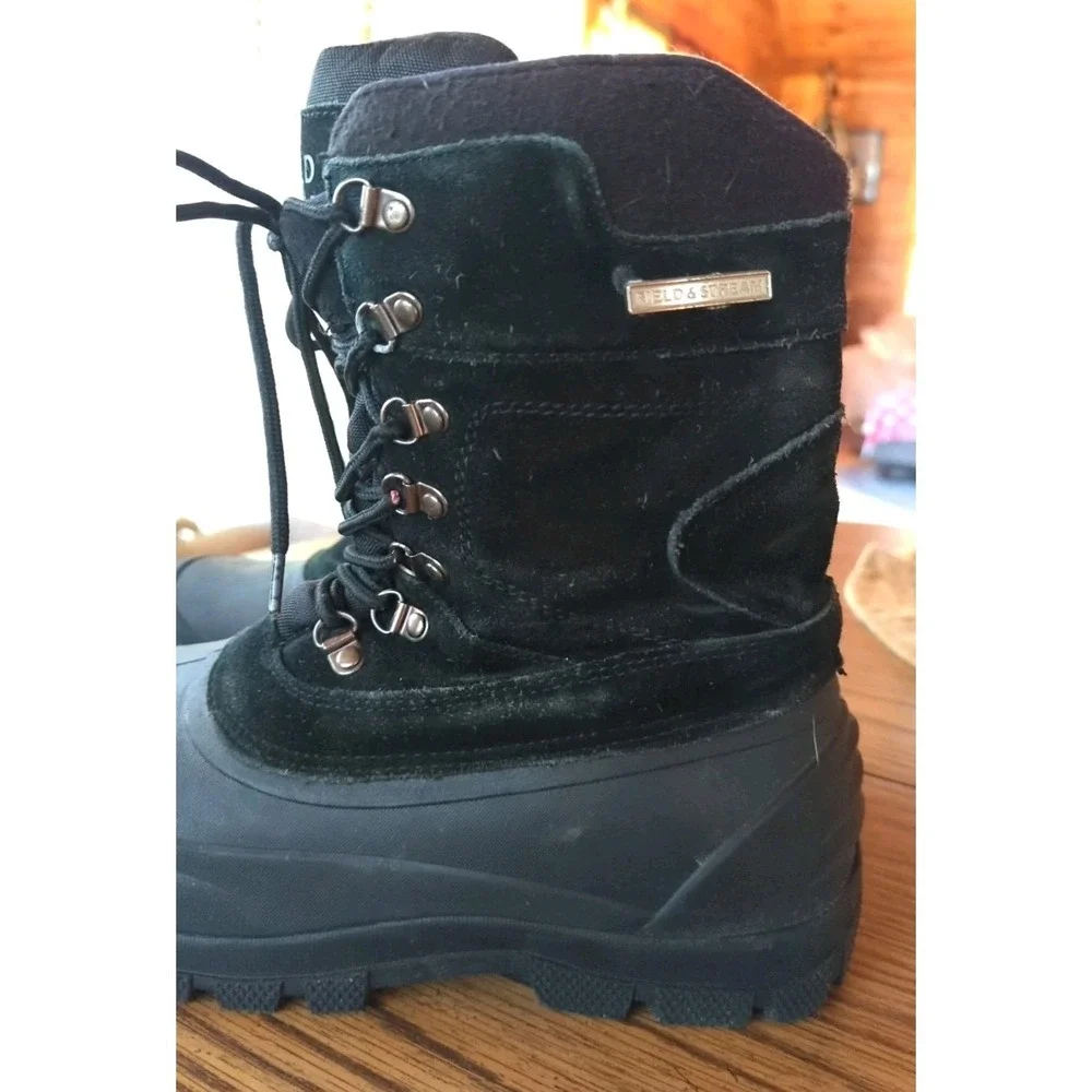 Field & Stream Boots Boys Size 6 Black Pac Winter Snow Thinsulate Waterproof‎ 3M